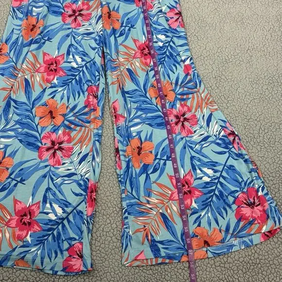 Lascana VS Womens Jumpsuit Faux Wrap Floral sz 10 Wide Leg Tropical bloomcore - Picture 11 of 16
